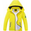 imageSaphiRose Kids Rain Jacket Waterproof Raincoat Mesh Lined Coat with Removable Hood for Boys GirlsYellow