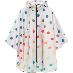imageSaphiRose Lightweight Kids Rain Poncho Waterproof Jacket Zipper Up Rain CoatColorful Polka Dots
