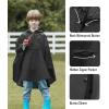 imageSaphiRose Lightweight Kids Rain Poncho Jacket Waterproof Outwear Rain CoatBlack