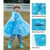 imageSaphiRose Lightweight Kids Rain Poncho Jacket Waterproof Outwear Rain CoatBluecat