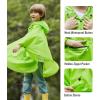 imageSaphiRose Lightweight Kids Rain Poncho Jacket Waterproof Outwear Rain CoatGreen