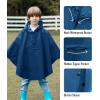 imageSaphiRose Lightweight Kids Rain Poncho Jacket Waterproof Outwear Rain CoatNavy