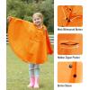 imageSaphiRose Lightweight Kids Rain Poncho Jacket Waterproof Outwear Rain CoatOrange
