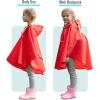 imageSaphiRose Lightweight Kids Rain Poncho Jacket Waterproof Outwear Rain CoatRed