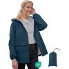 imageSaphiRose Lightweight Rain Jacket Women Waterproof Breathable Raincoat Packable Hooded WindbreakerDeep Blue