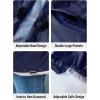 imageSaphiRose Lightweight Rain Jacket Women Waterproof Breathable Raincoat Packable Hooded WindbreakerNavy