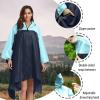 imageSaphiRose Unisex Rain Poncho Hooded Waterproof Raincoat for Adults WomenAdark Bluelight Blue