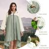 imageSaphiRose Unisex Rain Poncho Hooded Waterproof Raincoat for Adults WomenAlight Greenwhite