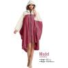 imageSaphiRose Unisex Rain Poncho Hooded Waterproof Raincoat for Adults WomenArose Redwhite