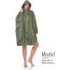 imageSaphiRose Unisex Rain Poncho Hooded Waterproof Raincoat for Adults WomenBarmy Green