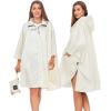 imageSaphiRose Unisex Rain Poncho Hooded Waterproof Raincoat for Adults WomenBbeige