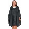 imageSaphiRose Unisex Rain Poncho Hooded Waterproof Raincoat for Adults WomenBblack