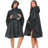 imageSaphiRose Unisex Rain Poncho Hooded Waterproof Raincoat for Adults WomenBblack
