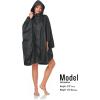imageSaphiRose Unisex Rain Poncho Hooded Waterproof Raincoat for Adults WomenBblack