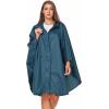 imageSaphiRose Unisex Rain Poncho Hooded Waterproof Raincoat for Adults WomenBdeep Blue