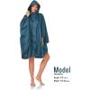 imageSaphiRose Unisex Rain Poncho Hooded Waterproof Raincoat for Adults WomenBdeep Blue