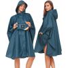 imageSaphiRose Unisex Rain Poncho Hooded Waterproof Raincoat for Adults WomenBdeep Blue