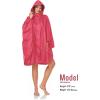 imageSaphiRose Unisex Rain Poncho Hooded Waterproof Raincoat for Adults WomenBrose Red