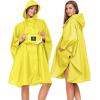 imageSaphiRose Unisex Rain Poncho Hooded Waterproof Raincoat for Adults WomenByellow