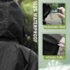 imageSaphiRose Unisex Rain Poncho Raincoat Hooded for Adults Women with PocketsBlack