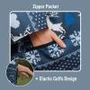 imageSaphiRose Unisex Rain Poncho Raincoat Hooded for Adults Women with PocketsBlue Reindeer