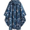 imageSaphiRose Unisex Rain Poncho Raincoat Hooded for Adults Women with PocketsBlue Reindeer