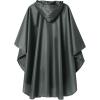 imageSaphiRose Unisex Rain Poncho Raincoat Hooded for Adults Women with PocketsDeep Grey