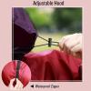 imageSaphiRose Unisex Rain Poncho Raincoat Hooded for Adults Women with PocketsGradient Burgundy
