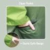 imageSaphiRose Unisex Rain Poncho Raincoat Hooded for Adults Women with PocketsGradient Dark Green