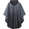imageSaphiRose Unisex Rain Poncho Raincoat Hooded for Adults Women with PocketsGradient Grey