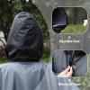 imageSaphiRose Unisex Rain Poncho Raincoat Hooded for Adults Women with PocketsGradient Grey