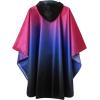 imageSaphiRose Unisex Rain Poncho Raincoat Hooded for Adults Women with PocketsGradient Purpleblack