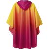 imageSaphiRose Unisex Rain Poncho Raincoat Hooded for Adults Women with PocketsGradient Yellowrose Red