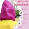 imageSaphiRose Unisex Rain Poncho Raincoat Hooded for Adults Women with PocketsGradient Yellowrose Red