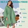 imageSaphiRose Unisex Rain Poncho Raincoat Hooded for Adults Women with PocketsGreen