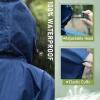 imageSaphiRose Unisex Rain Poncho Raincoat Hooded for Adults Women with PocketsNavy