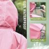 imageSaphiRose Unisex Rain Poncho Raincoat Hooded for Adults Women with PocketsPink