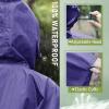 imageSaphiRose Unisex Rain Poncho Raincoat Hooded for Adults Women with PocketsPurple
