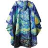 imageSaphiRose Unisex Rain Poncho Raincoat Hooded for Adults Women with PocketsVan Gogh the Starry Night