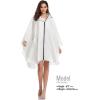 imageSaphiRose Unisex Rain Poncho Raincoat Hooded for Adults Women with PocketsWhite