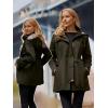 imageSaphiRose Womens Long Hooded Rain Jacket Outdoor Raincoat WindbreakerArmygreen