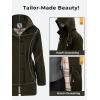 imageSaphiRose Womens Long Hooded Rain Jacket Outdoor Raincoat WindbreakerArmygreen