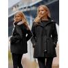 imageSaphiRose Womens Long Hooded Rain Jacket Outdoor Raincoat WindbreakerBlack