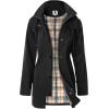 imageSaphiRose Womens Long Hooded Rain Jacket Outdoor Raincoat WindbreakerBlack