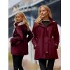 imageSaphiRose Womens Long Hooded Rain Jacket Outdoor Raincoat WindbreakerBurgundy