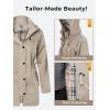 imageSaphiRose Womens Long Hooded Rain Jacket Outdoor Raincoat WindbreakerKhaki