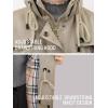 imageSaphiRose Womens Long Hooded Rain Jacket Outdoor Raincoat WindbreakerKhaki