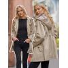 imageSaphiRose Womens Long Hooded Rain Jacket Outdoor Raincoat WindbreakerKhaki