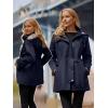 imageSaphiRose Womens Long Hooded Rain Jacket Outdoor Raincoat WindbreakerNavy Blue