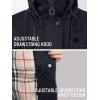 imageSaphiRose Womens Long Hooded Rain Jacket Outdoor Raincoat WindbreakerNavy Blue